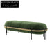 Luxurious Retro Green Velvet Bed End Stool with Modern Gold Metal Legs Ottoman Bench