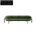 Luxurious Retro Green Velvet Bed End Stool with Modern Gold Metal Legs Ottoman Bench