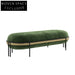 Luxurious Retro Green Velvet Bed End Stool with Modern Gold Metal Legs Ottoman Bench