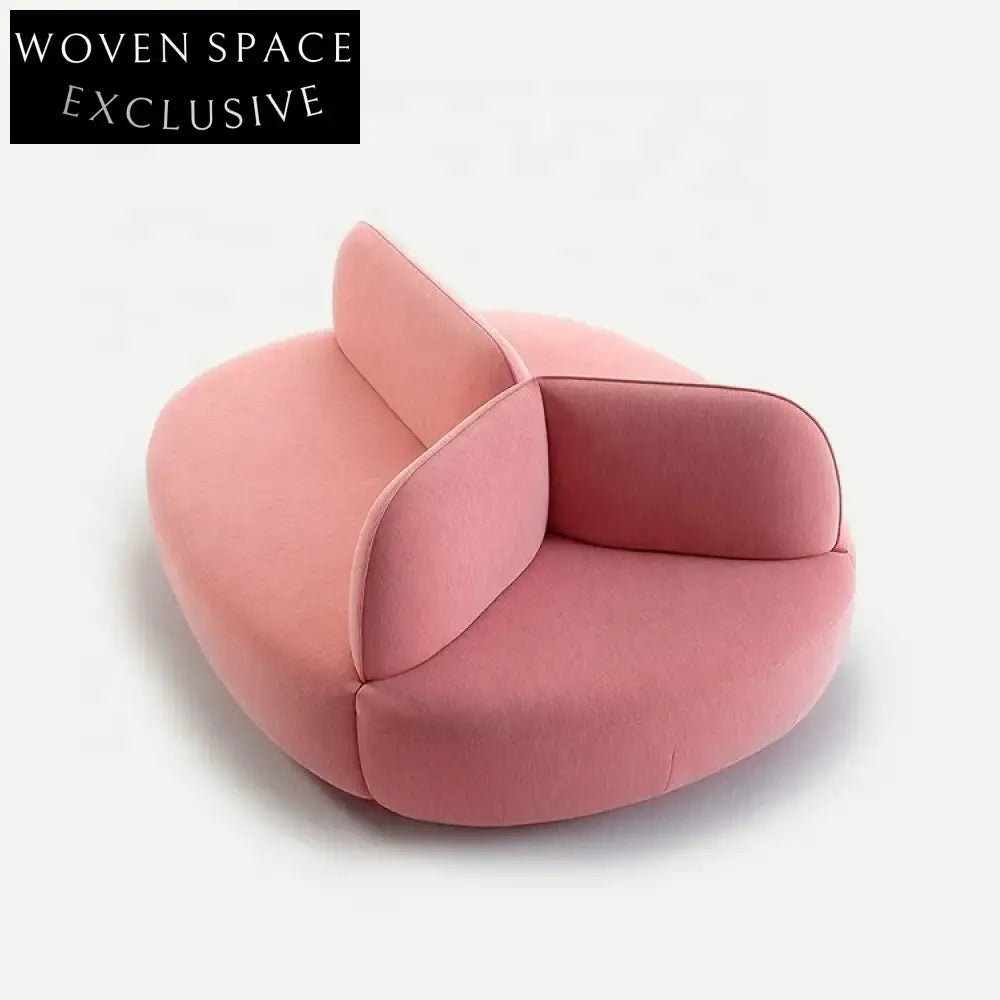 Luxurious Rose Pink Upholstered Three-Seater Living Room Sofa Couch