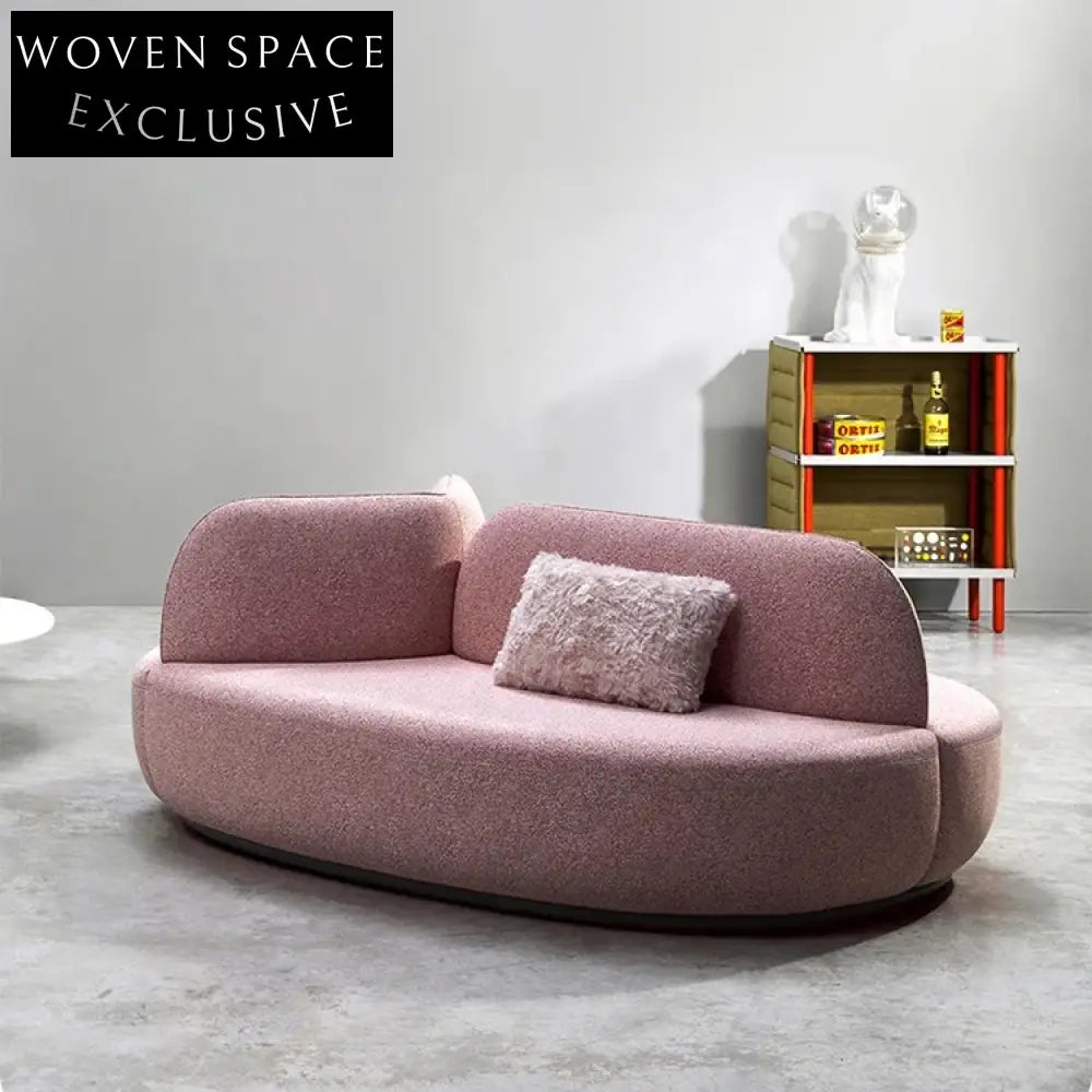Luxurious Rose Pink Upholstered Three-Seater Living Room Sofa Couch