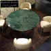 Luxurious Round Marble Dining Table with Polished Stainless Steel Base
