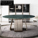 Luxurious Round Marble Dining Table with Polished Stainless Steel Base
