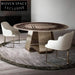 Luxurious Round Marble Dining Table with Polished Stainless Steel Base