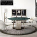 Luxurious Round Marble Dining Table with Polished Stainless Steel Base