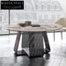Luxurious Round Marble Dining Table with Polished Stainless Steel Base