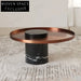 Luxurious Round Marble Top Coffee Table with Golden Stainless Steel Base