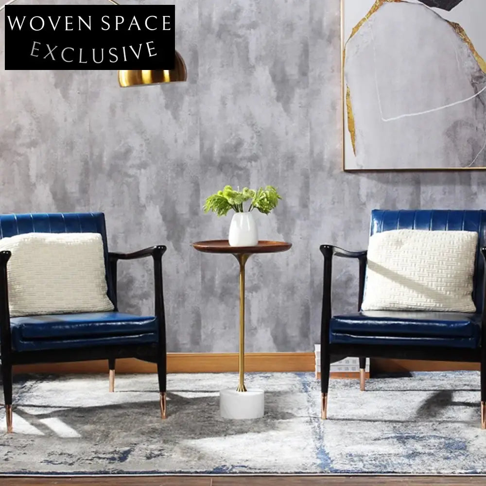 Luxurious Round Marble Top Side Table with Stainless Steel Base