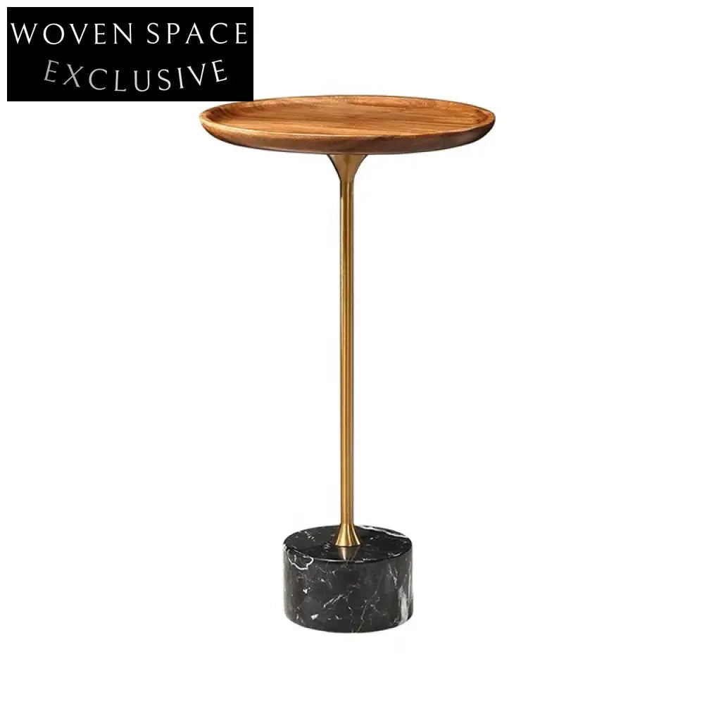 Luxurious Round Marble Top Side Table with Stainless Steel Base