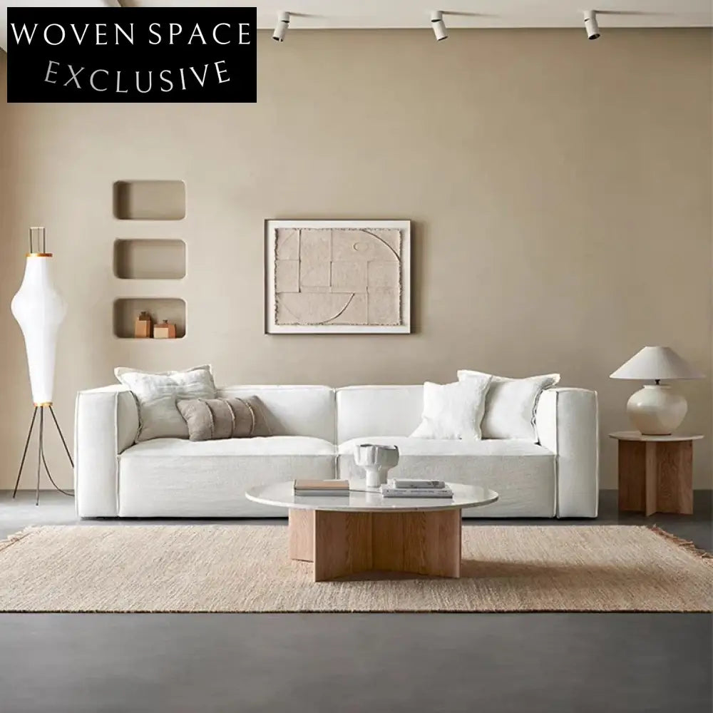 Luxurious Round Marble Top Solid Wood Base Modern Living Room Coffee Table