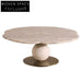Luxurious Round Natural Marble Coffee Table with Elegant Metal Base