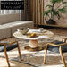 Luxurious Round Natural Marble Coffee Table with Elegant Metal Base