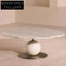 Luxurious Round Natural Marble Coffee Table with Elegant Metal Base