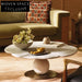 Luxurious Round Natural Marble Coffee Table with Elegant Metal Base