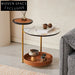 Luxurious Round Sintered Stone Coffee Table with Elegant Metal Base for Home