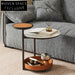Luxurious Round Sintered Stone Coffee Table with Elegant Metal Base for Home