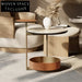 Luxurious Round Sintered Stone Coffee Table with Elegant Metal Base for Home