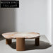 Luxurious Round Travertine Marble Coffee Table for Modern Living Spaces