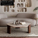 Luxurious Round Travertine Marble Coffee Table for Modern Living Spaces
