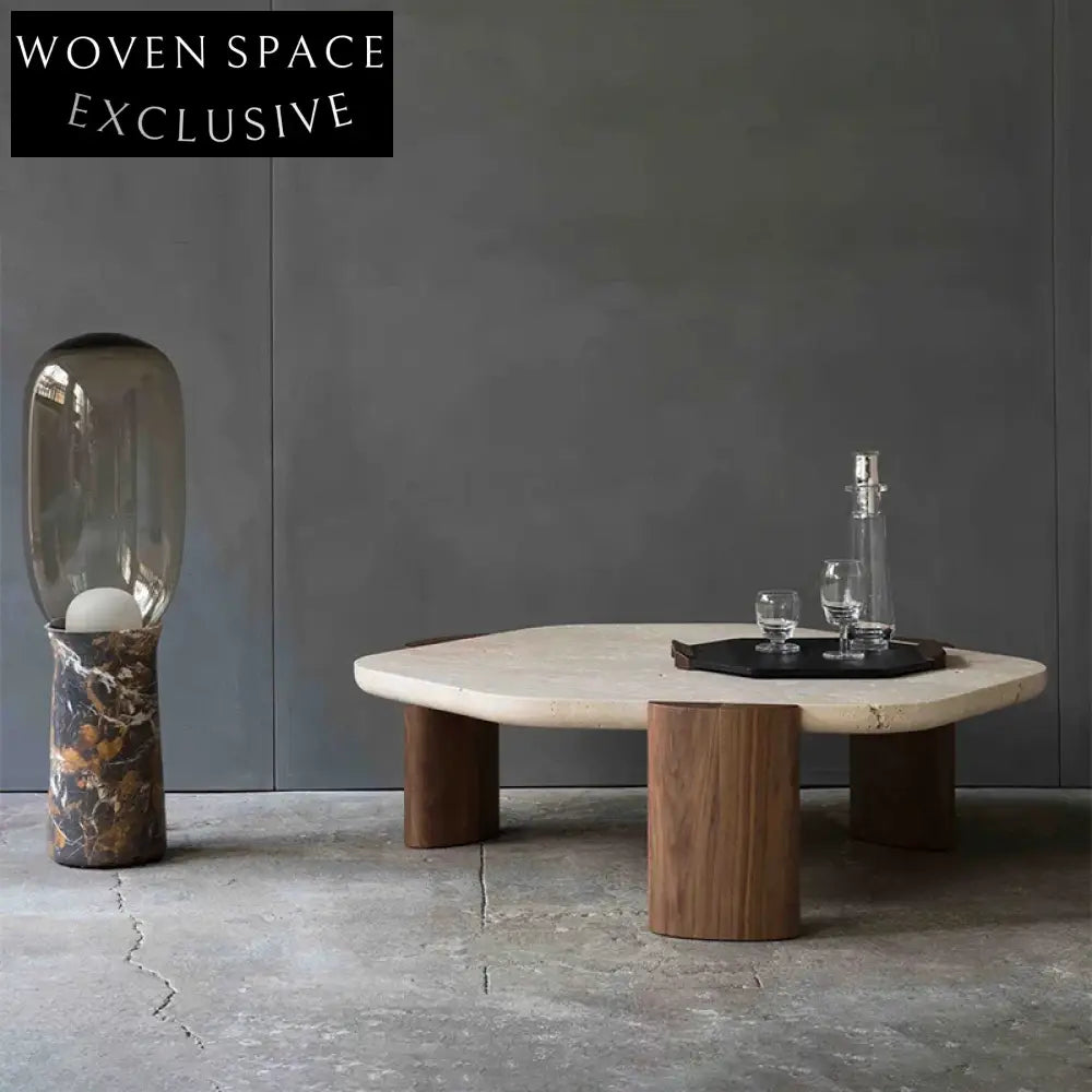 Luxurious Round Travertine Marble Coffee Table for Modern Living Spaces