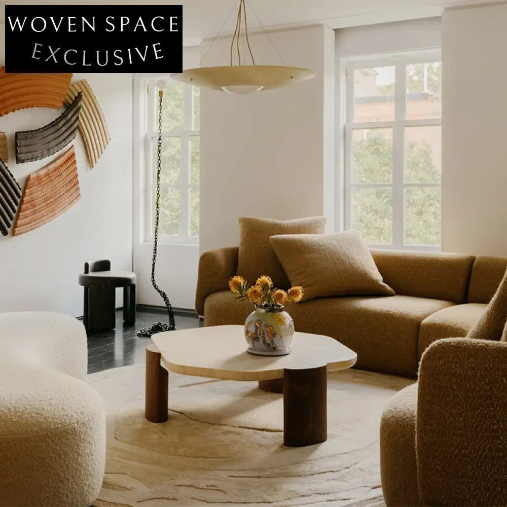 Luxurious Round Travertine Marble Coffee Table for Modern Living Spaces