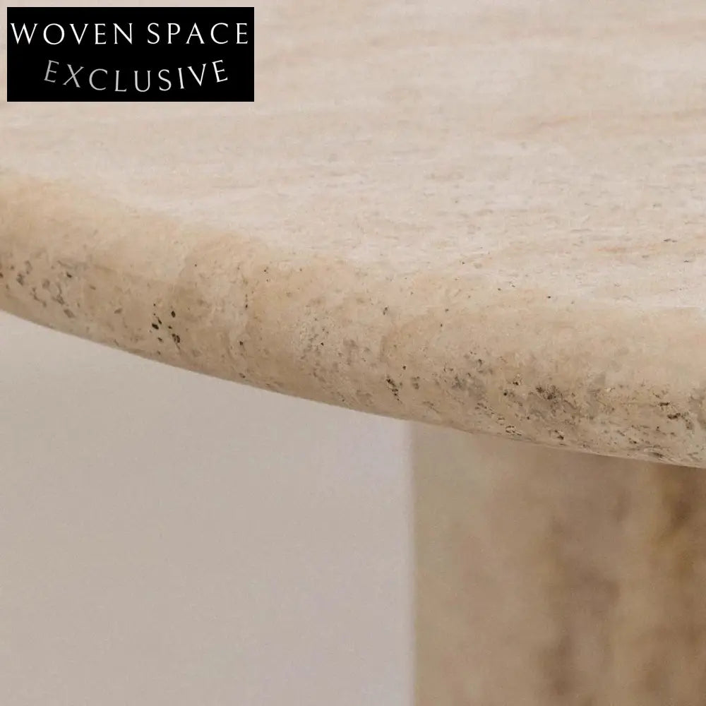 Luxurious Round Travertine Stone Natural Modern Dining Table