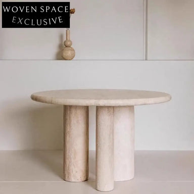Luxurious Round Travertine Stone Natural Modern Dining Table