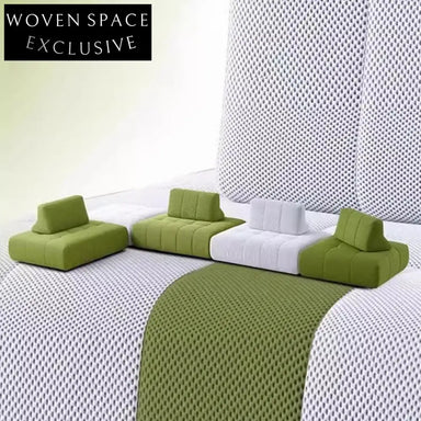 Luxurious Sectional Sofa, Plush Sponge Cushions, Sturdy Wood Frame, Footstool