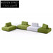 Luxurious Sectional Sofa, Plush Sponge Cushions, Sturdy Wood Frame, Footstool