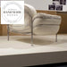 Luxurious Single Leather Lounge Chair with Stainless Steel Frame and Footstool