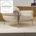 Luxurious Single Leather Lounge Chair with Stainless Steel Frame and Footstool