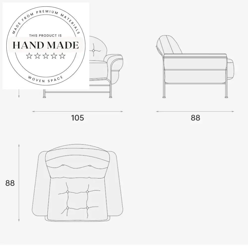 Luxurious Single Leather Lounge Chair with Stainless Steel Frame and Footstool