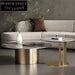 Luxurious Sintered Stone Round Coffee Table with Modern Stainless Steel Base