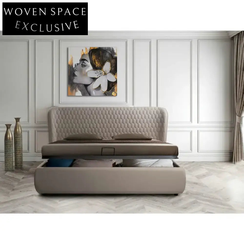 Luxurious Soft Pink Velvet Tufted King Size Storage Platform Bed Frame