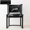 Luxurious Solid Oak Wood Leopard Print Upholstery Dining Chair, Modern Home Furniture