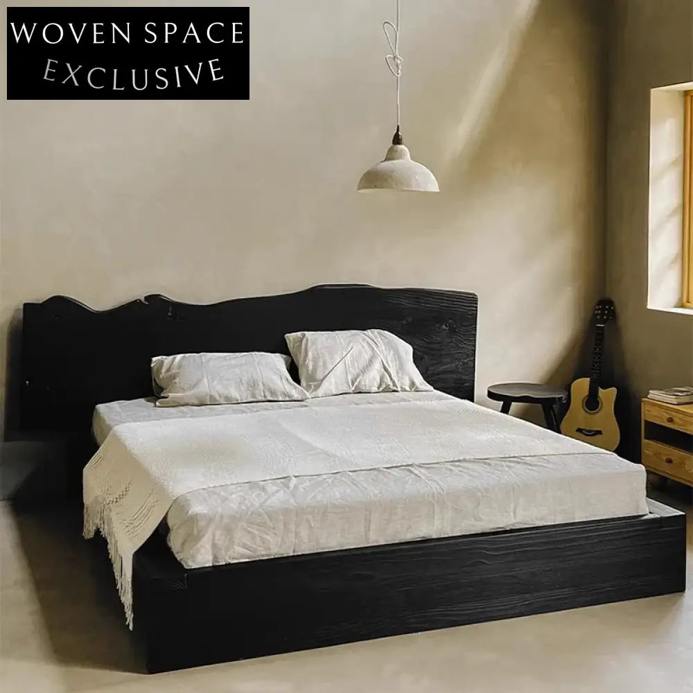 Luxurious Solid Pine Wood King Size Bedroom Furniture Bed