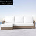 Luxurious Solid Teak Wood Outdoor Sectional Sofa Set with Plush Cushions