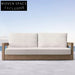 Luxurious Solid Teak Wood Outdoor Sectional Sofa Set with Plush Cushions