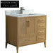 Luxurious Solid Wood Bathroom Vanity with Marble Top, Soft-Close Drawers