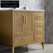 Luxurious Solid Wood Bathroom Vanity with Marble Top, Soft-Close Drawers