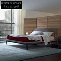 Luxurious Solid Wood King Size Fabric Upholstered Modern Bed