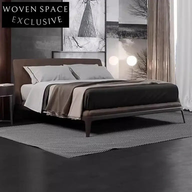 Luxurious Solid Wood King Size Fabric Upholstered Modern Bed