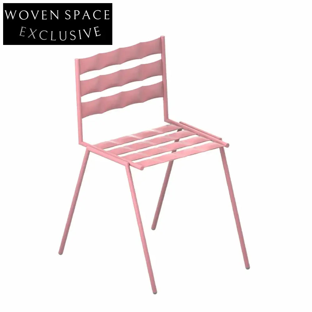 Luxurious Stainless Steel Accent Dining Chair with Hollow High Backrest Design
