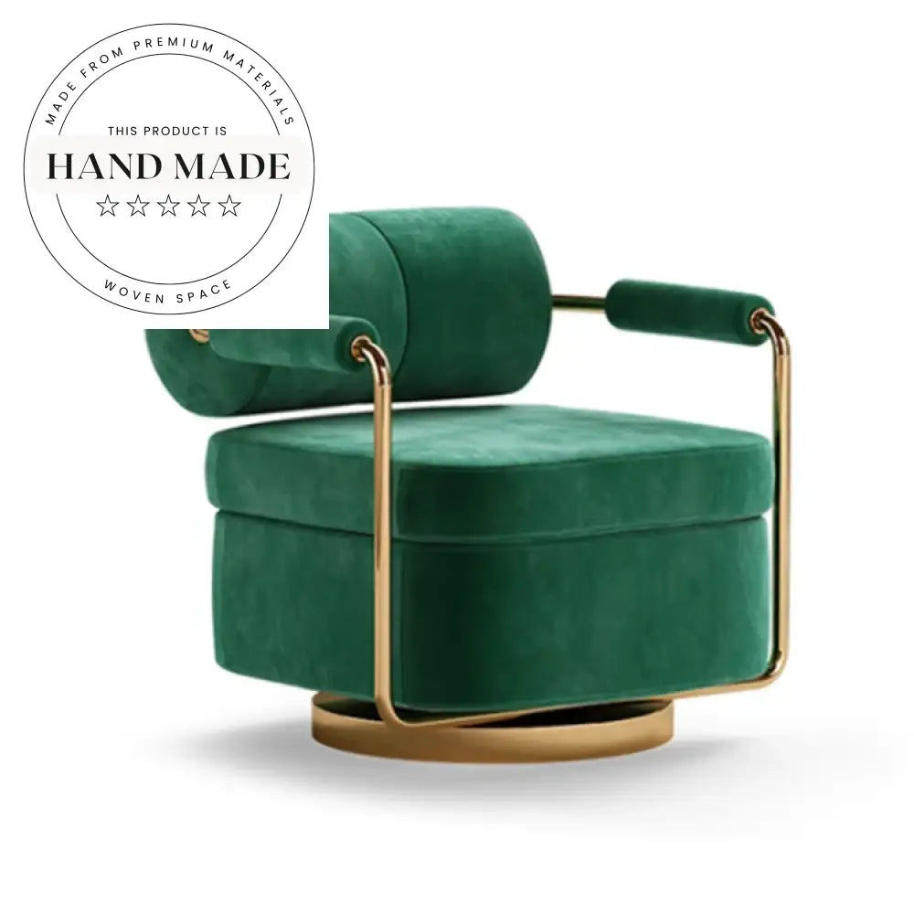 Luxurious Swivel Velvet Accent Chair, Modern Golden Base Leisure Armchair