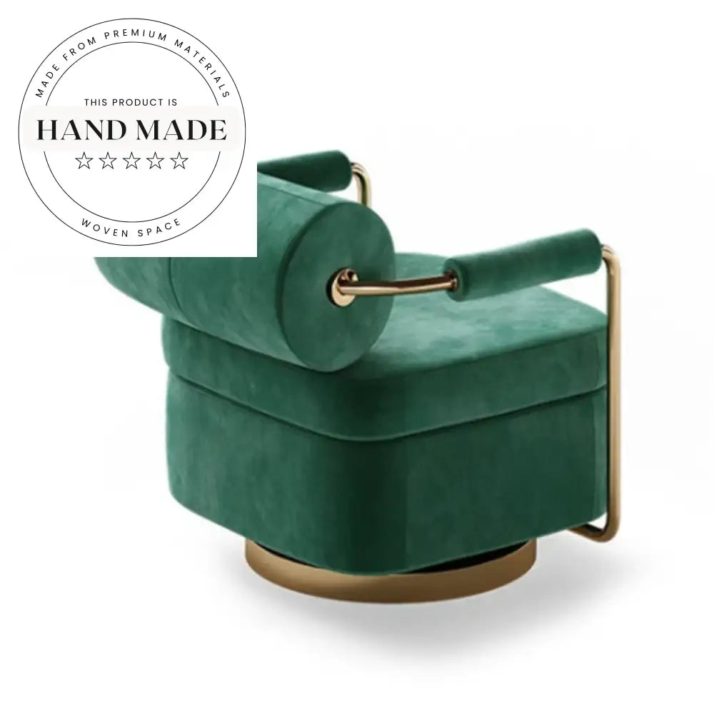 Luxurious Swivel Velvet Accent Chair, Modern Golden Base Leisure Armchair