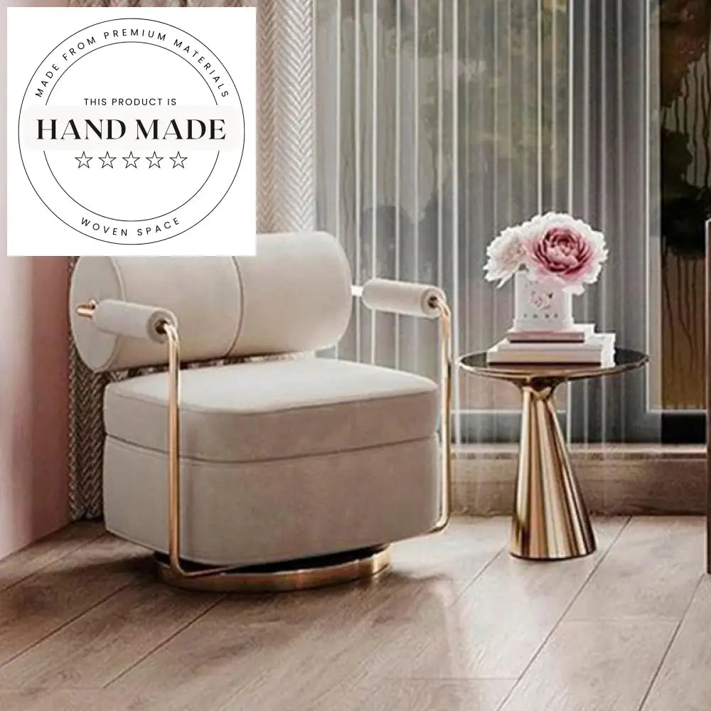 Luxurious Swivel Velvet Accent Chair, Modern Golden Base Leisure Armchair