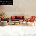 Luxurious Teak Wood Rattan Outdoor Patio Sofa Set with Coffee Table
