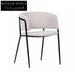 Luxurious Teddy Boucle Fabric Dining Arm Chair with Metal Legs