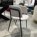 Luxurious Teddy Boucle Fabric Dining Arm Chair with Metal Legs