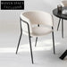 Luxurious Teddy Boucle Fabric Dining Arm Chair with Metal Legs